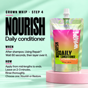 Whipi Co Nourish – Crown Whip Daily Conditioner Pale Turquoise 12 oz Bag,12 oz Bottle,1 oz Sample