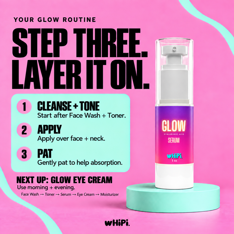 Whipi Co GLOW Hyaluronic Serum Hot Pink
