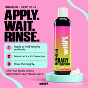Whipi Co Nourish – Crown Whip Daily Conditioner Light Pink 12 oz Bag,12 oz Bottle,1 oz Sample