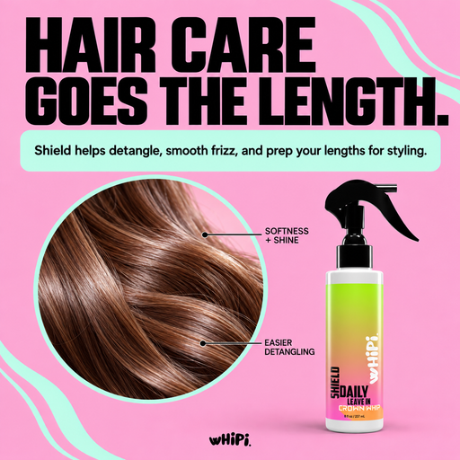 Whipi Co SHIELD- Crown Whip- Protection Mist Light Pink 8 oz,1 oz Sample,8 oz Bag Refill