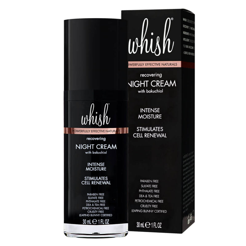 whish beauty Recovering Night Cream with Bakuchiol Skin Care > Moisturizers Black