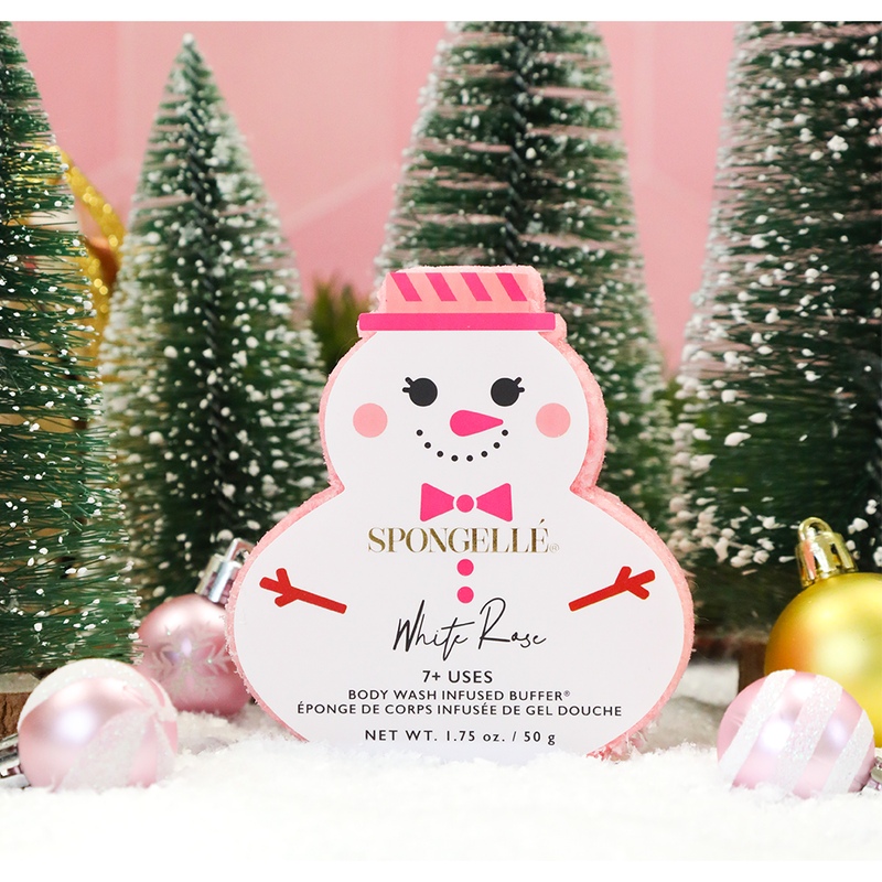 Spongellé White Rose | Holiday Snowman Body Wash Infused Buffer Dark Slate Gray
