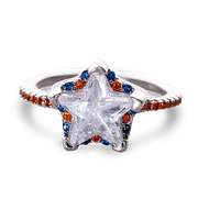 Fragrant Jewels White Star America Ring Ring Black 5,6,7,8,9,10