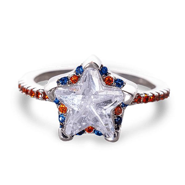 Fragrant Jewels White Star America Ring Ring Black 5,6,7,8,9,10