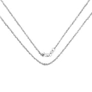 Bids.com 14K White Gold 18inch 1.5mm Lite Rope Chain with Lobster Clasp Necklaces White Smoke Default Title