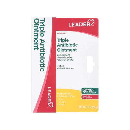 Leader Leader(Tm)Triple Antibiotic  Plus Pain Relief Max Strength Ointment  1 Oz antibiotic White Smoke
