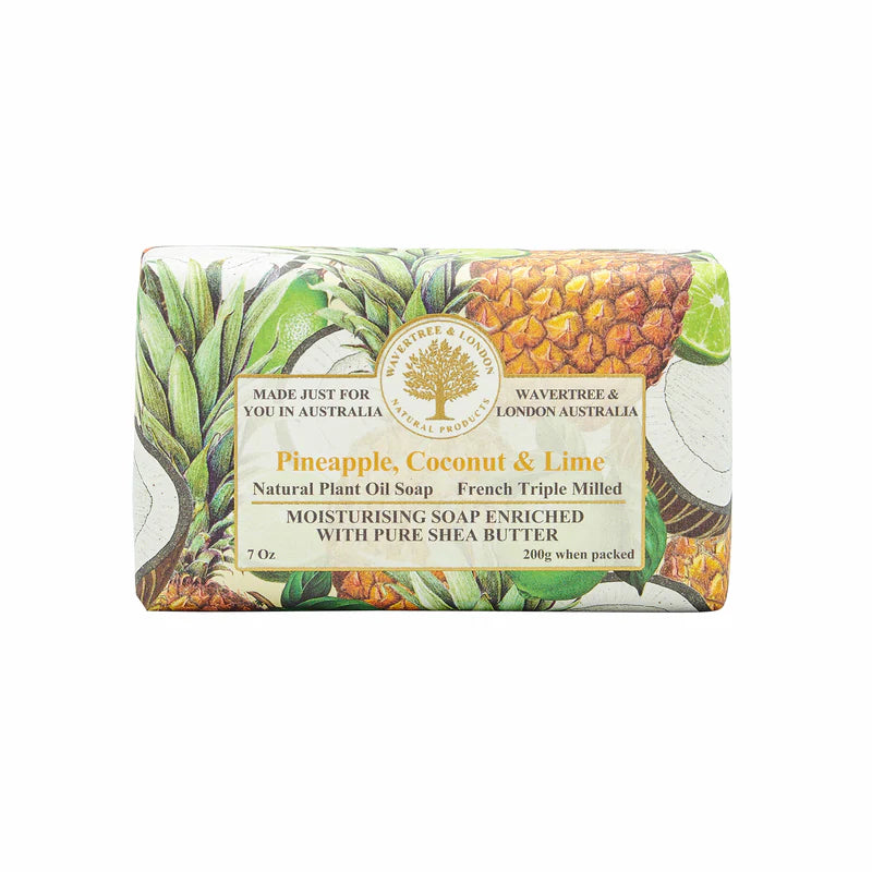 Wavertree & London Wavetree & London Pineapple, Coconut & Lime French Triple Milled Soap 7oz Bar Soap Light Gray