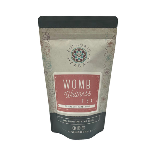 Euphoric Herbals Womb Wellness Prenatal Tea Herbal Tea White Smoke 60 Cup Servings,30 Cup Servings