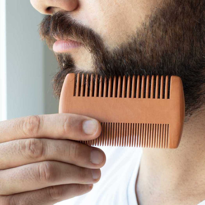 Shave Essentials Wood Beard Comb - Essential Beard Care Accessories Combs & Brushes White Smoke