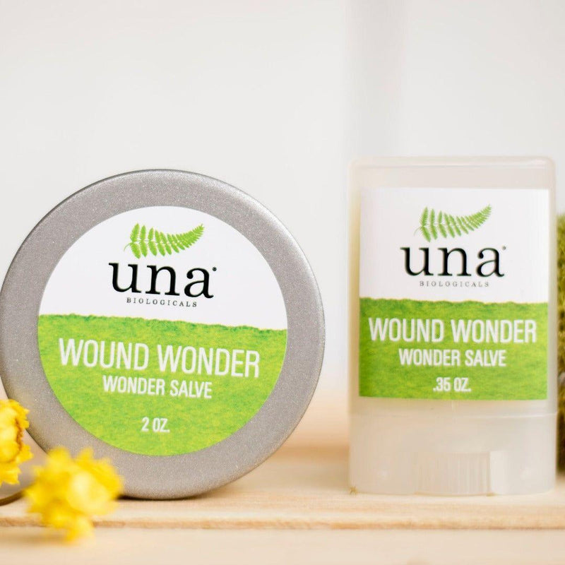 Una Biologicals® Wound Wonder | Organic Wonder Salve | Una Biologicals Salve Light Gray Large - 2oz,Travel Size - 0.5oz