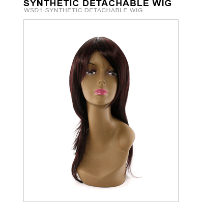 VIP Extensions Unique Collection WSD1 Synthetic Detachable Wig Wig White Smoke M99J,P1B/Burgundy