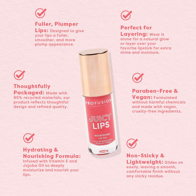 Profusion Cosmetics Juicy Lips Lips Misty Rose Radiant Rose,Wild Watermelon,Black Cherry