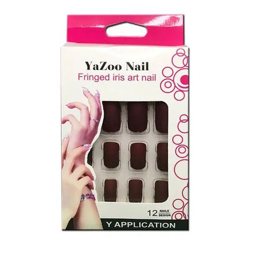 VIP Extensions YaZoo Nail Fringed Iris Art Nail Application Press-On Nails White Smoke