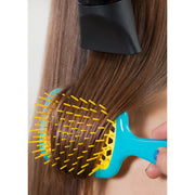 KOH-I-NOOR Beauty USA Janeke Superbrush with Soft Tips – Honeycomb Detangling Brush (Chrome & Gold) Hair Brush Dark Olive Green Chrome,Gold