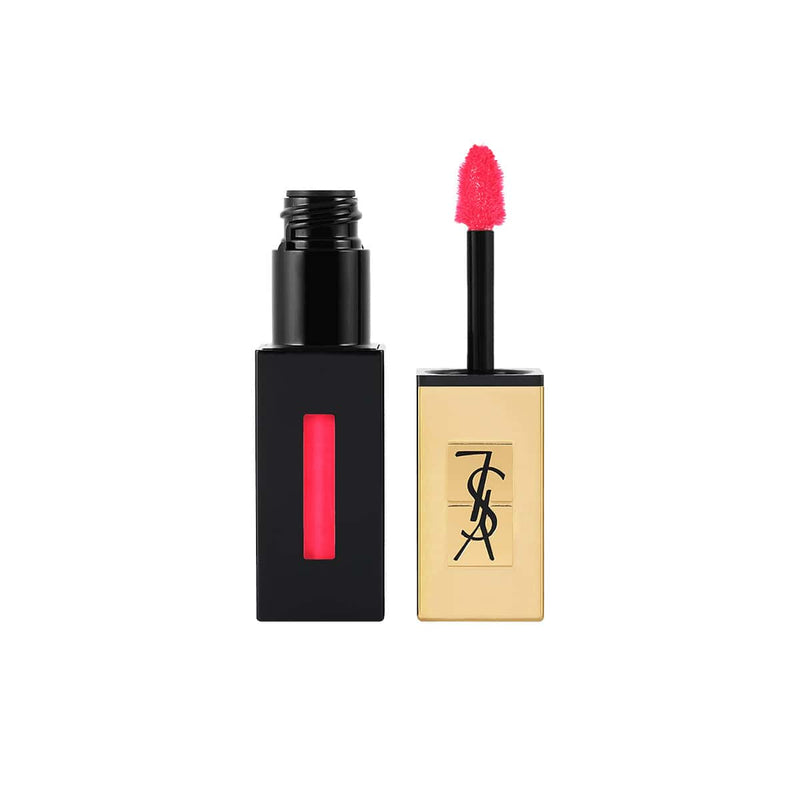 Nava Beauty Yves Saint Laurent Rouge Pur Couture Vernis A Glossy Stain #201 Dewy Red White Smoke