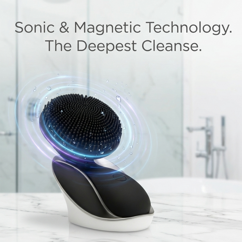 ZAQ Skin & Body Tara Sonic Facial Cleansing Brush Skin Care Lavender Black