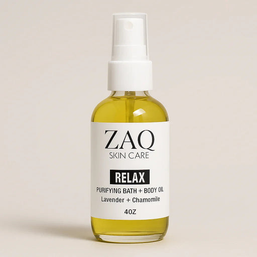 ZAQ Skin & Body Calming Massage Body Oil - Lavender + Chamomile Essential Oils Light Gray 4oz