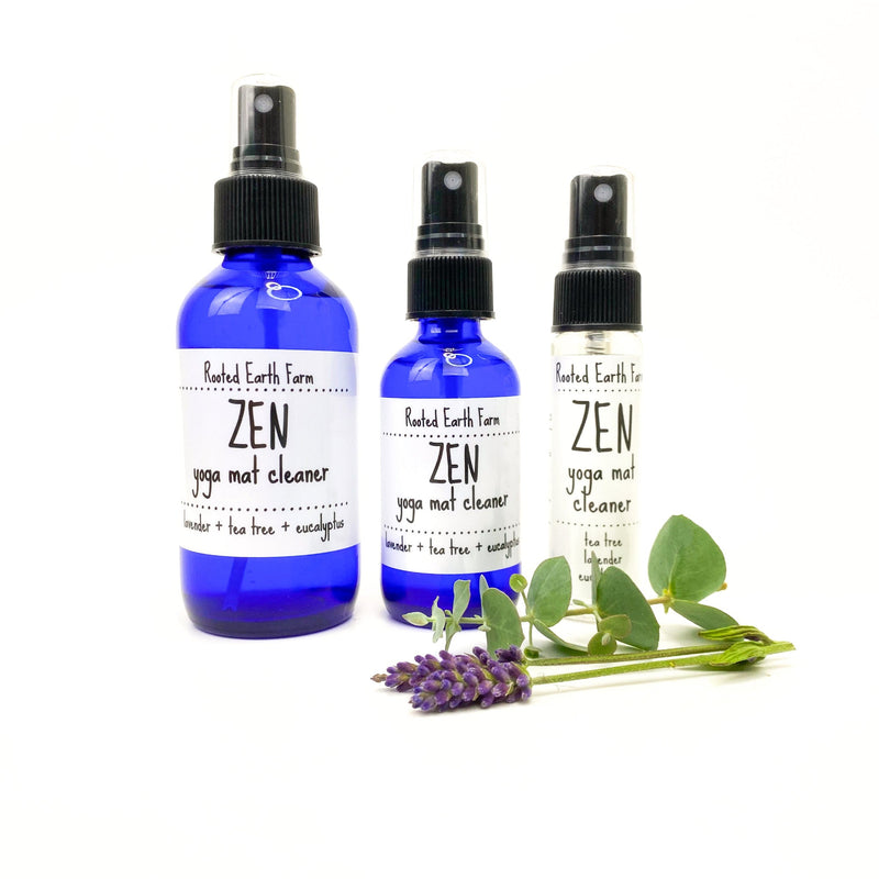 Rooted Earth Farm + Apothecary Zen Yoga Mat Spray Yoga Mat Sprays White Smoke 1 oz,2 oz,4 oz