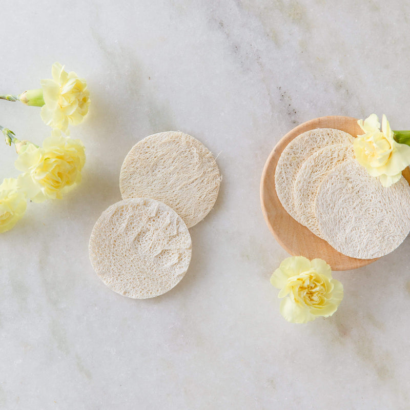 ZeroWasteStore.com Loofah Facial Disc Pack- Exfoliating Loofah Sponge, Round Loofah Disc Skin Care Gray 5-Pack
