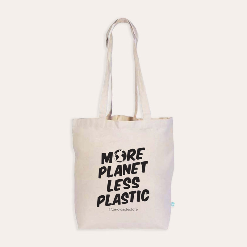 ZeroWasteStore.com More Planet Less Plastic Organic Tote Bag Shopping Totes Misty Rose