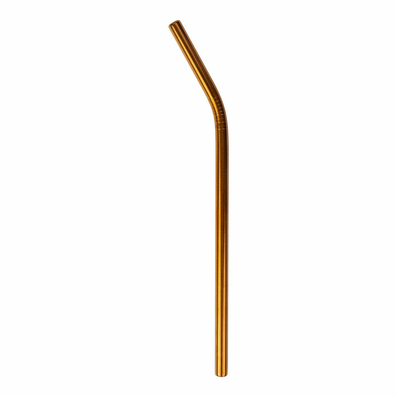 ZeroWasteStore.com Stainless Steel Straw - Straight, Bent, or Boba Style Drinking Straws & Stirrers White Smoke Bent / Rose Gold