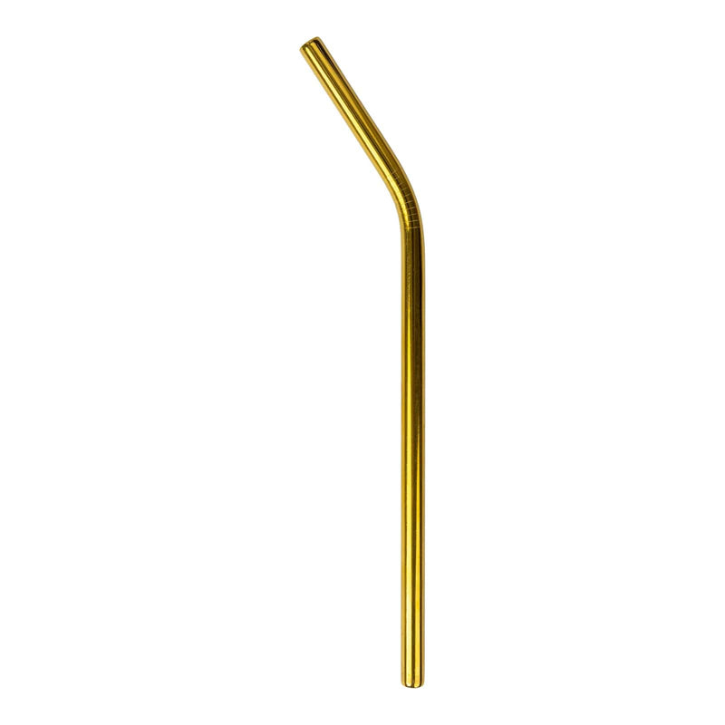 ZeroWasteStore.com Stainless Steel Straw - Straight, Bent, or Boba Style Drinking Straws & Stirrers White Smoke Bent / Gold