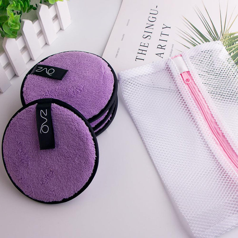 ZAQ Skin & Body ZAQ Reusable Makeup Remover Pads 4pack with Spa facial Headband Make Up Light Gray Pink,White,Black,Green,Purple,Grey,Soft Pink
