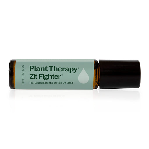 Plant Therapy Zit Fighter Essential Oil Blend Pre-Diluted Roll-On Essential Oil Black 10 mL