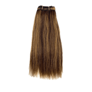 VIP Extensions Zury 100% Human Micro Yaky Perm Straight Hair Extension Black 10'' / F.BROWN/L. AUBURN