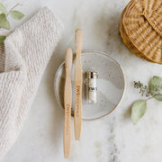 ZeroWasteStore.com Dental Care Mini Kit Oral Care Light Gray 2 Bamboo Toothbrushes + Silk Floss