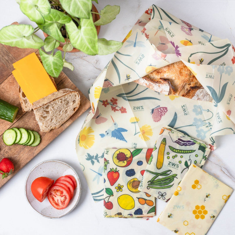ZeroWasteStore.com Beeswax Wraps – Plastic-Free Food Storage Food Wraps White Smoke Honeycomb / 3-Pack Assorted,Honeycomb / 3-Pack Medium,Honeycomb / 3-Pack Large,Honeycomb / Bread Wrap,Pollinators / 3-Pack Assorted,Pollinators / 3-Pack Medium,Pollinators / 3-Pack Large,Pollinators / Bread Wrap,Fruit / 3-Pack Assorted,Fruit / 3-Pack Medi