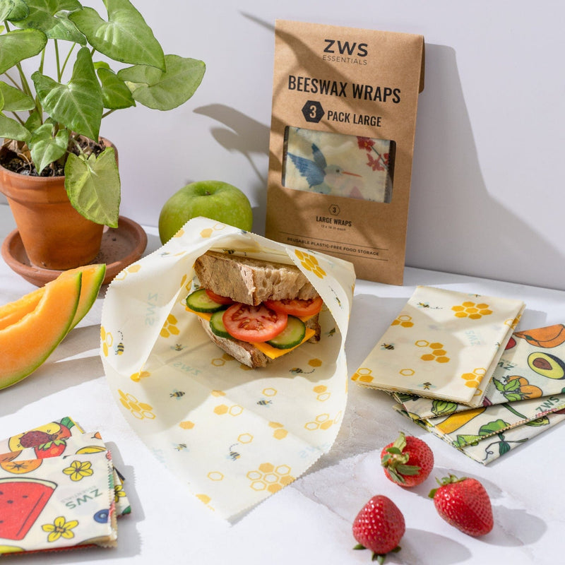 ZeroWasteStore.com Beeswax Wraps – Plastic-Free Food Storage Food Wraps Light Gray Honeycomb / 3-Pack Assorted,Honeycomb / 3-Pack Medium,Honeycomb / 3-Pack Large,Honeycomb / Bread Wrap,Pollinators / 3-Pack Assorted,Pollinators / 3-Pack Medium,Pollinators / 3-Pack Large,Pollinators / Bread Wrap,Fruit / 3-Pack Assorted,Fruit / 3-Pack Medi