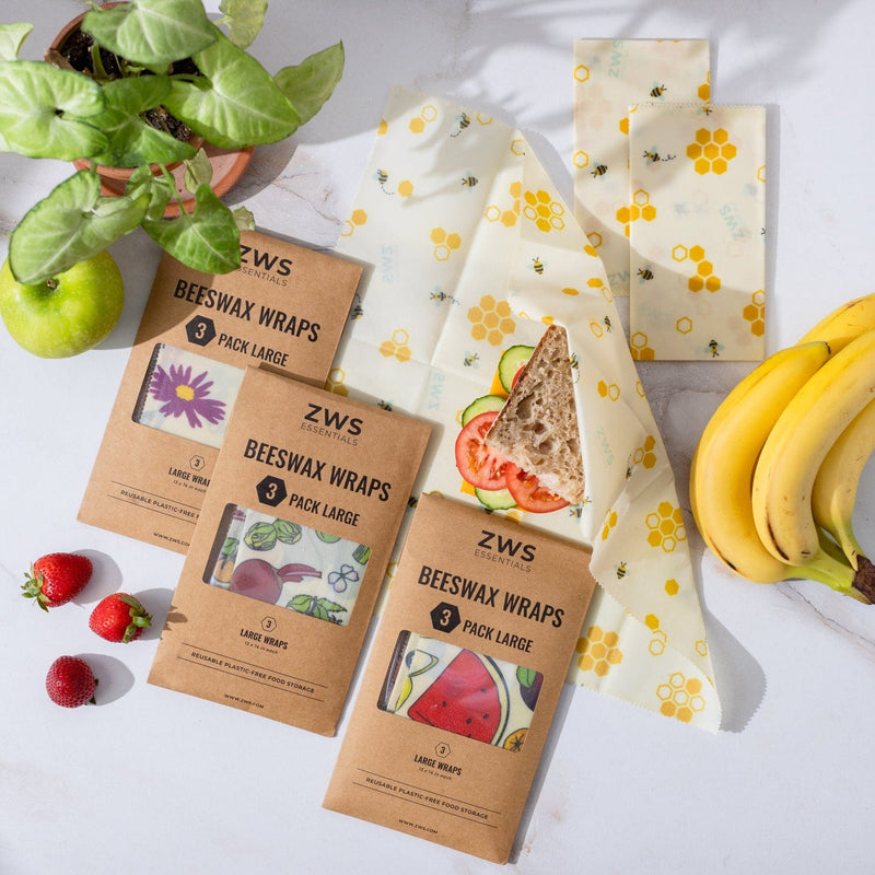 ZeroWasteStore.com Beeswax Wraps – Plastic-Free Food Storage Food Wraps Light Gray Honeycomb / 3-Pack Assorted,Honeycomb / 3-Pack Medium,Honeycomb / 3-Pack Large,Honeycomb / Bread Wrap,Pollinators / 3-Pack Assorted,Pollinators / 3-Pack Medium,Pollinators / 3-Pack Large,Pollinators / Bread Wrap,Fruit / 3-Pack Assorted,Fruit / 3-Pack Medi