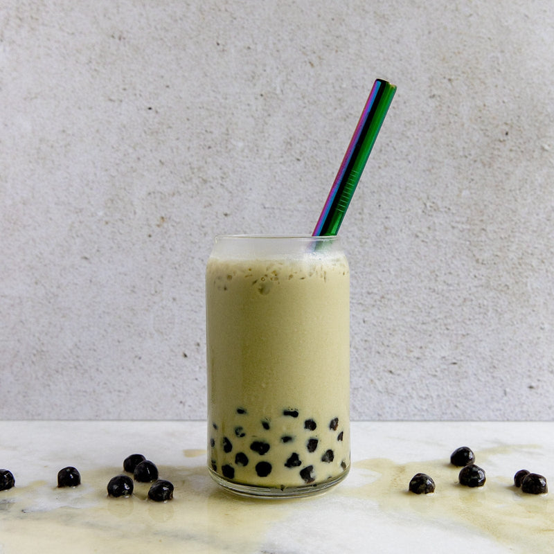 ZeroWasteStore.com Stainless Steel Straw - Straight, Bent, or Boba Style Drinking Straws & Stirrers Gray Boba / Rainbow