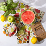ZeroWasteStore.com Beeswax Wraps – Plastic-Free Food Storage Food Wraps Lavender Fruit / 3-Pack Assorted,Fruit / 3-Pack Medium,Fruit / 3-Pack Large,Fruit / Bread Wrap