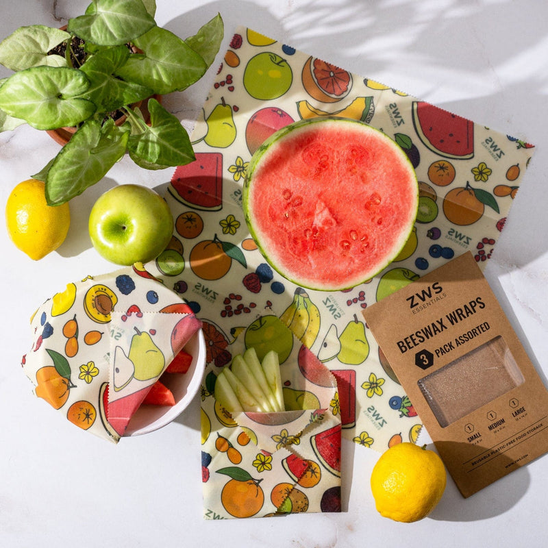 ZeroWasteStore.com Beeswax Wraps – Plastic-Free Food Storage Food Wraps Lavender Fruit / 3-Pack Assorted,Fruit / 3-Pack Medium,Fruit / 3-Pack Large,Fruit / Bread Wrap