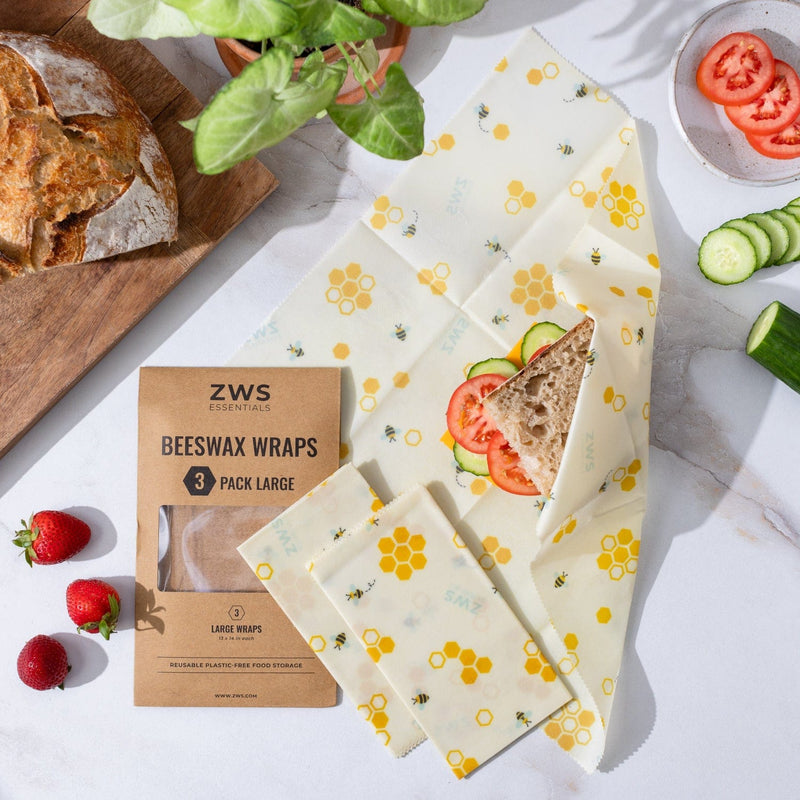 ZeroWasteStore.com Beeswax Wraps – Plastic-Free Food Storage Food Wraps Light Gray Honeycomb / 3-Pack Assorted,Honeycomb / 3-Pack Medium,Honeycomb / 3-Pack Large,Honeycomb / Bread Wrap