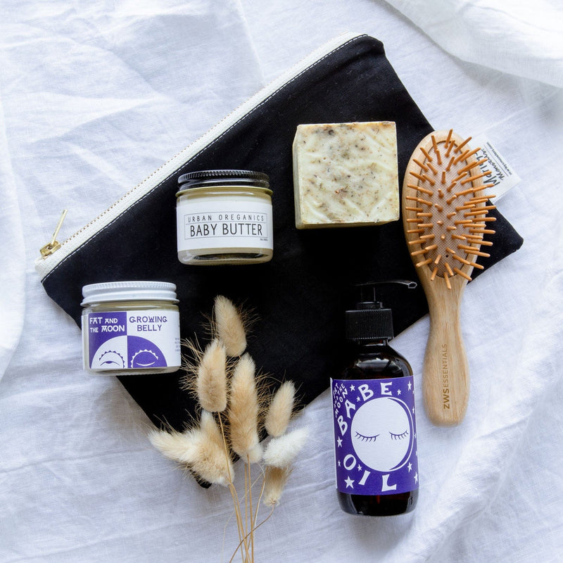 ZeroWasteStore.com Mini Bamboo Hair Brush - Zero Waste Hair Brush, 100% Bamboo, Plastic Free, Compostable Combs & Brushes Lavender