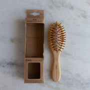 ZeroWasteStore.com Mini Bamboo Hair Brush - Zero Waste Hair Brush, 100% Bamboo, Plastic Free, Compostable Combs & Brushes Dark Gray