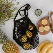 ZeroWasteStore.com Organic Cotton String Bag - Zero Waste Mesh Bag, Plastic Free, Market Tote Shopping Totes Gray Organic Black