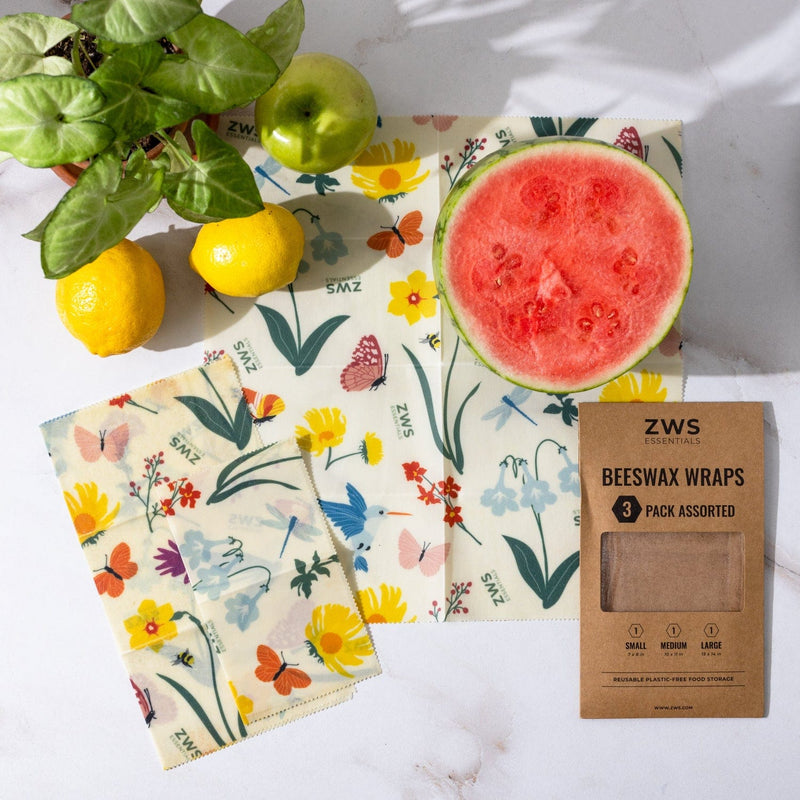 ZeroWasteStore.com Beeswax Wraps – Plastic-Free Food Storage Food Wraps Lavender Pollinators / 3-Pack Assorted,Pollinators / 3-Pack Medium,Pollinators / 3-Pack Large,Pollinators / Bread Wrap