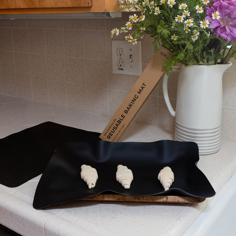 ZeroWasteStore.com Silicone Baking Mat baking sheet Black Rectangle 2-Pack