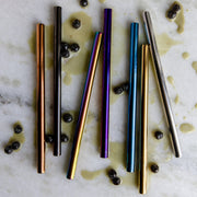 ZeroWasteStore.com Stainless Steel Straw - Straight, Bent, or Boba Style Drinking Straws & Stirrers Gray Boba / Boba 5-pack