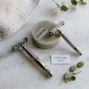 ZeroWasteStore.com Zero Waste Safety Razor - Sustainable Razor - Single Blade, 10 Free Blades Razors & Razor Blades Gray Short Handle,Long Handle