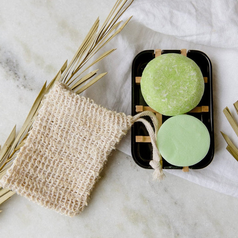 ZeroWasteStore.com Zero Waste Hair Care Mini Kit Shampoo & Conditioner Sets Gray Maui Melon / Black Soap Dish