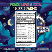 Hippie Farms Premium Sleep Aid Formula - Peace, Love, and ZZZ's Blend Vitamins & Supplements White Smoke