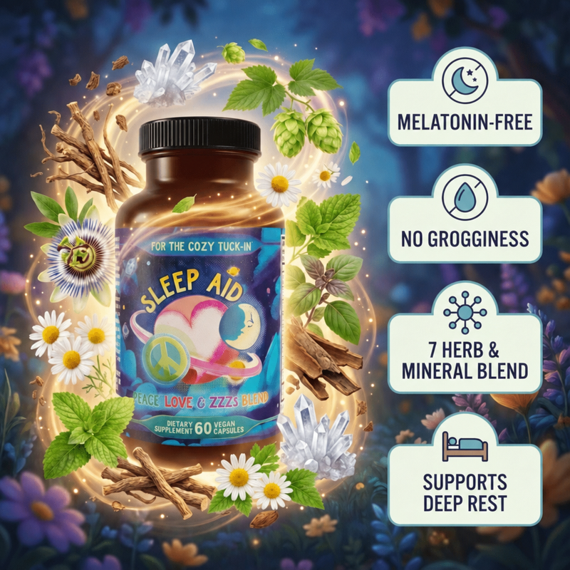 Hippie Farms Premium Sleep Aid Formula - Peace, Love, and ZZZ's Blend Vitamins & Supplements Dark Slate Gray