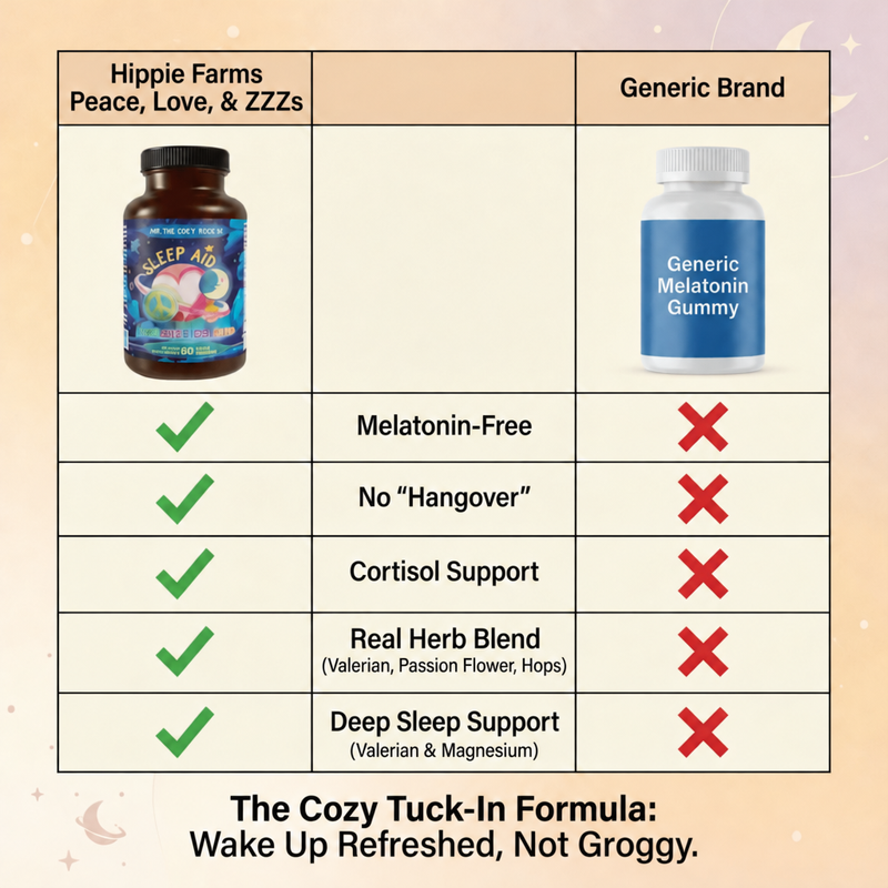 Hippie Farms Premium Sleep Aid Formula - Peace, Love, and ZZZ's Blend Vitamins & Supplements Seashell
