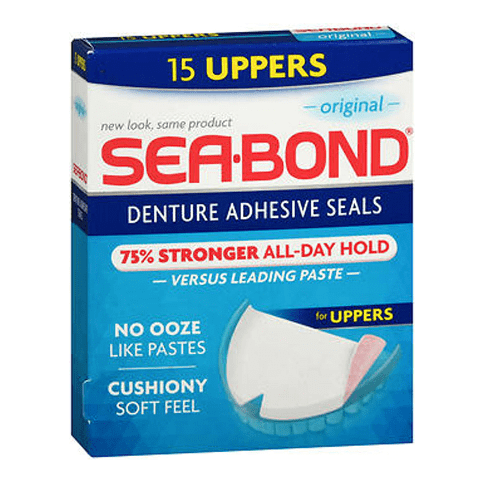 Sea Bond Sea-Bond Denture Adhesive Wafers Uppers 15 Wafers Denture Care Dark Cyan