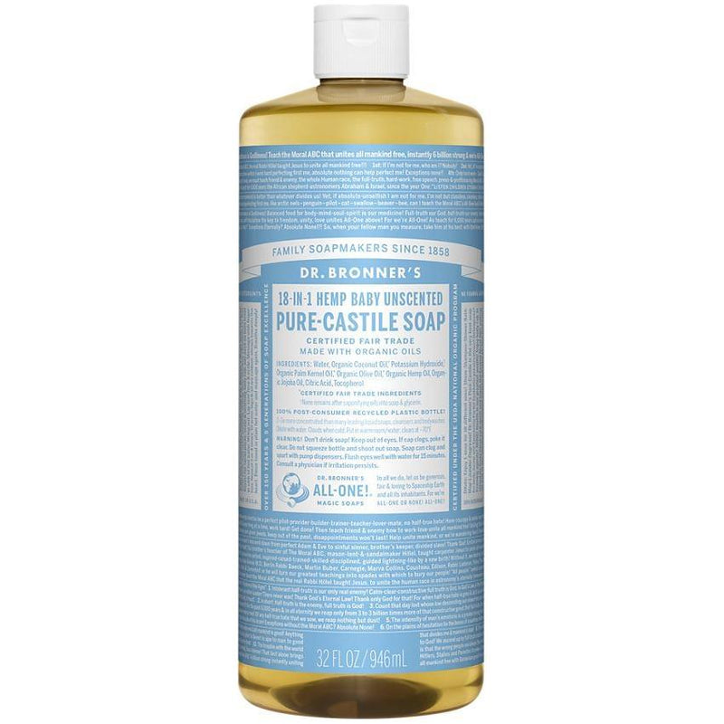 Dr. Bronner's Dr. Bronner's Organic Pure Castile Liquid Soap Baby Mild Unscented 32 fl oz Liquid Soap Dark Gray